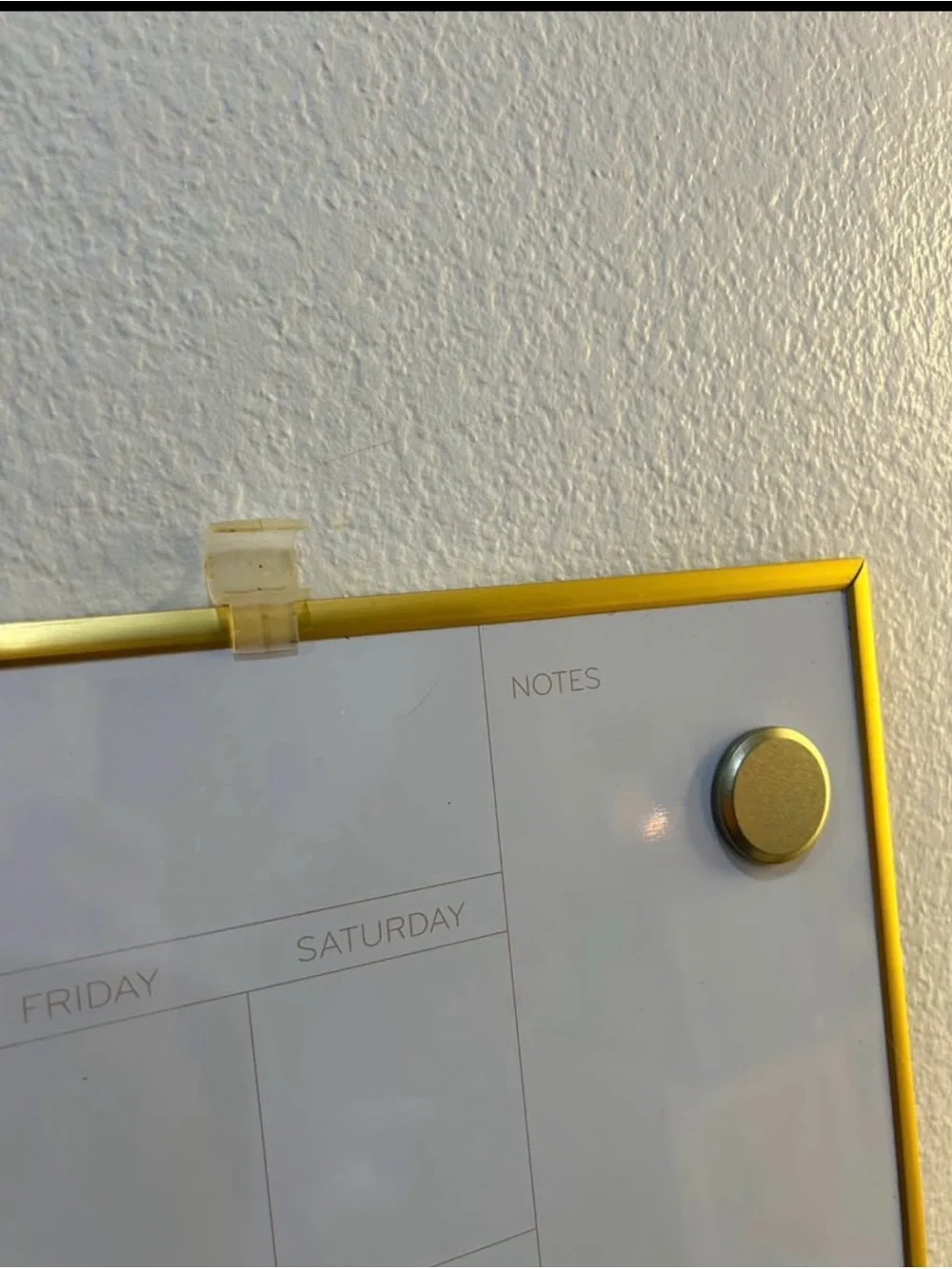 Gold-Trim Magnetic Monthly Calendar Whiteboard - Home Office